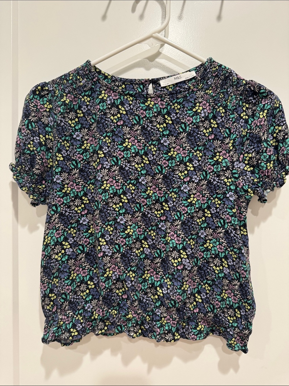 Marks & Spencer girls Floral Short-Sleeve blouse